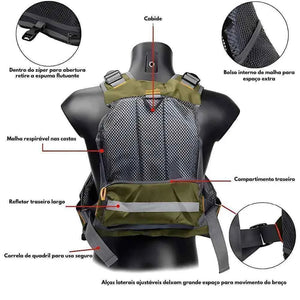 Colete de Pesca Salva-Vidas HK Outdoor LifeVest Verde Exército