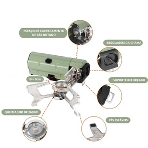 Fogareiro Portátil a Gás Bege - HK Pesca