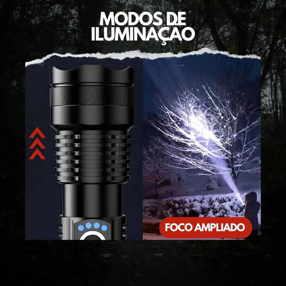 Lanterna de LED Recarregável GT10 30W - HK Pesca