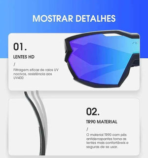 Óculos de Ciclismo CycloVision Vermelho - HK Pesca