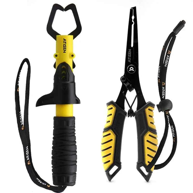 Alicate de Pesca Atisen Aço Inoxidável Amarelo - HK Pesca
