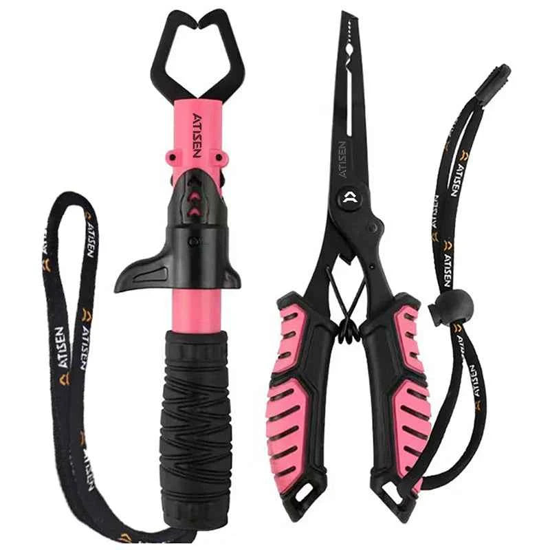 Alicate de Pesca Atisen Aço Inoxidável Rosa - HK Pesca