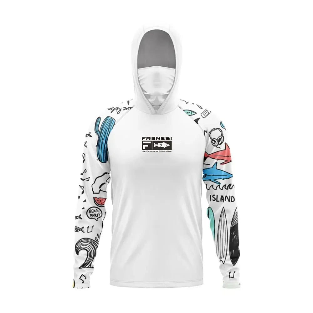 Camisa de Pesca Frenesi Deep Wave com Capuz UPF 50+