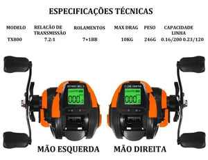 Carretilha Digital Samolla StormTrack TX10 10Kg - HK Pesca