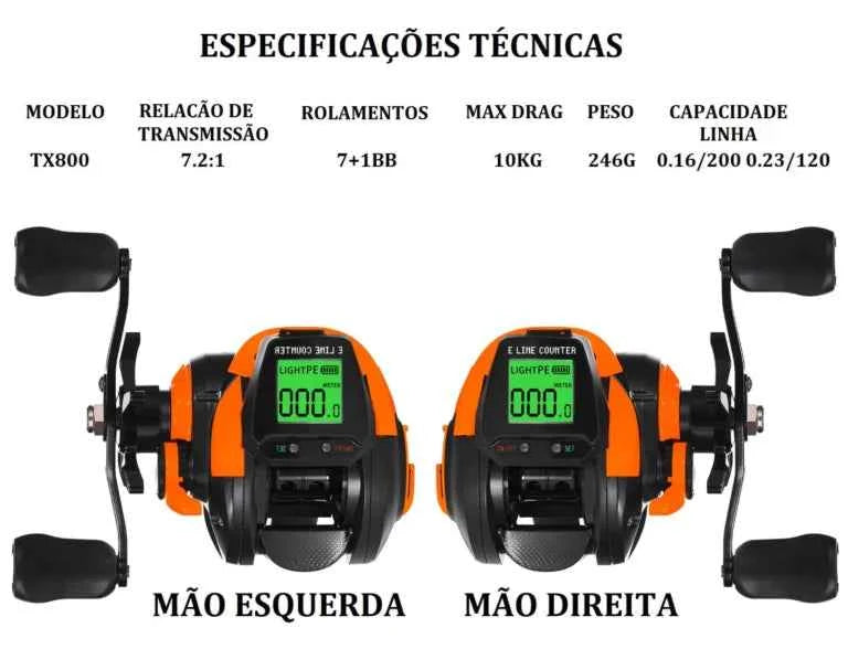 Carretilha Digital Samolla StormTrack TX10 10Kg - HK Pesca