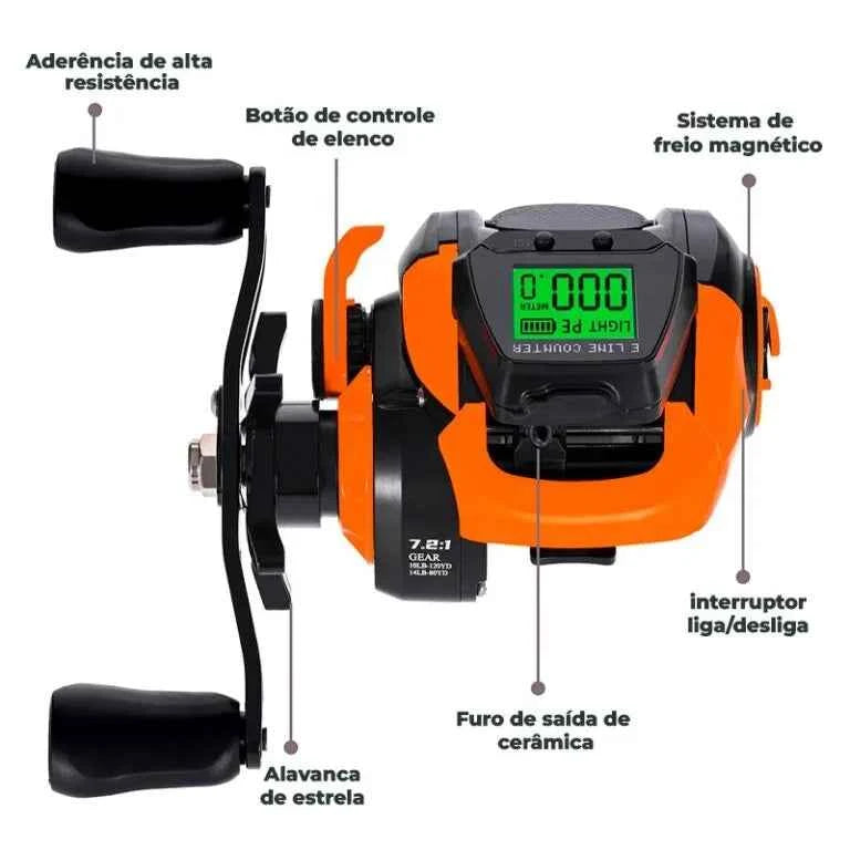 Carretilha Digital Samolla StormTrack TX10 10Kg - HK Pesca