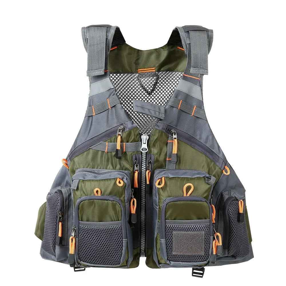 Colete de Pesca Salva-Vidas HK Outdoor LifeVest Verde Exército - HK Pesca
