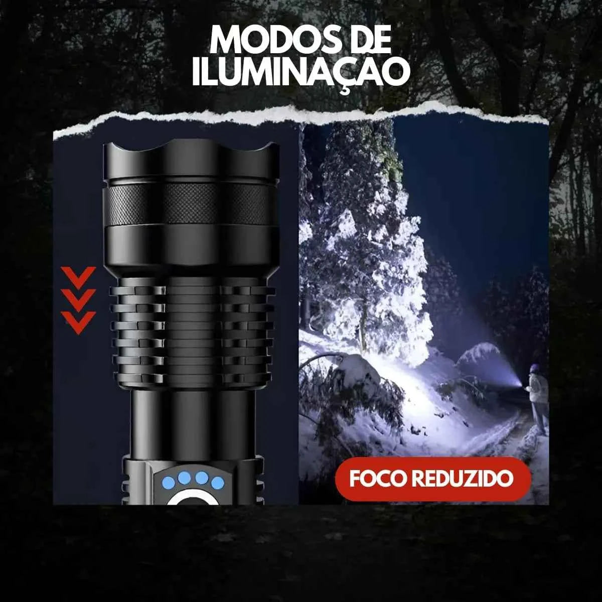 Lanterna de LED Recarregável GT10 30W - HK Pesca