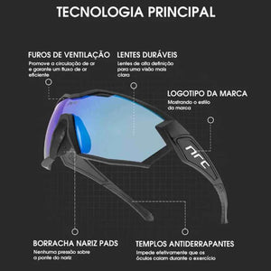 Óculos de Ciclismo CycloVision Vermelho - HK Pesca