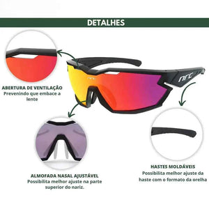 Óculos de Ciclismo CycloVision Vermelho - HK Pesca