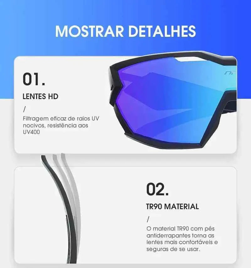 Óculos de Ciclismo CycloVision Vermelho - HK Pesca