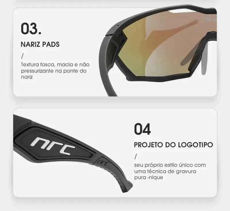 Óculos de Ciclismo CycloVision Vermelho - HK Pesca