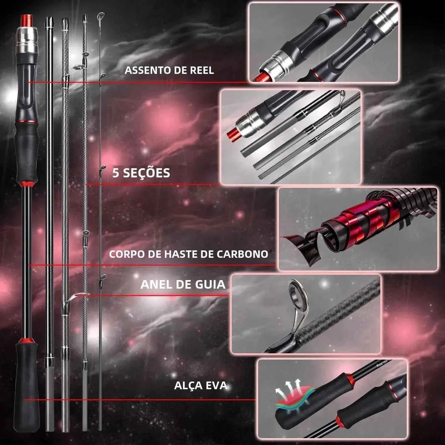 Vara de Pesca Sougayilang Fibra de Carbono